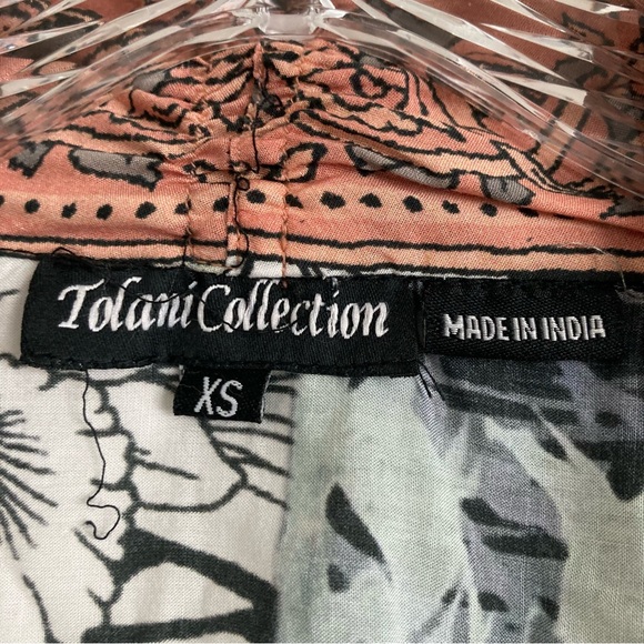 Tolani Collection Multi Pattern Block Print Floral Draping Kimono Jacket Sz XS - Picture 6 of 8